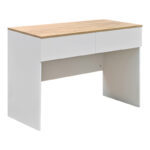 Αγόρασε Γραφείο εργασίας Beleton pakoworld με συρτάρια mdf σε oak με λευκή απόχρωση 100x50x75εκ σε μοναδική τιμή στο agoraepiplou.gr