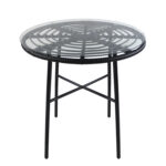 Αγόρασε Τραπέζι Κήπου ArteLibre APPIUS Μαύρο Μέταλλο/Rattan/Γυαλί 70x70x74cm σε μοναδική τιμή στο agoraepiplou.gr