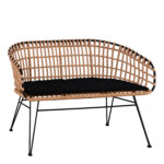 Αγόρασε Καναπές Κήπου ArteLibre ARVENIUS Φυσικό/Μαύρο Rattan 124x57x77cm σε μοναδική τιμή στο agoraepiplou.gr