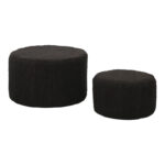 Αγόρασε Σκαμπό - Πουφ Gabello pakoworld σετ 2 τεμ ύφασμα μπουκλέ μαύρο Φ44x26.5εκ σε μοναδική τιμή στο agoraepiplou.gr