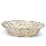 Αγόρασε Καλάθι Οβάλ Λευκό/Χρυσό 50x40cm σε μοναδική τιμή στο agoraepiplou.gr