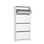 Αγόρασε το Παπουτσοθήκη μελαμίνης Flat Duo Megapap 24 ζευγών σε χρώμα λευκό 73x26x157εκ. σε μοναδική τιμή στο agoraepiplou.gr
