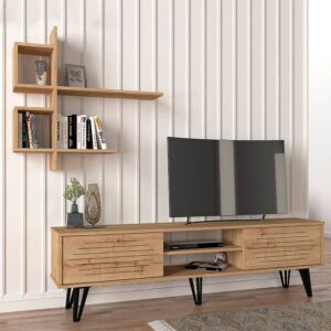 Αγόρασε το Σύνθεση τηλεόρασης Salerno Megapap χρώμα sapphire oak 180x35x51εκ. σε μοναδική τιμή στο agoraepiplou.gr