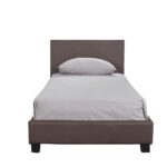 Αγόρασε Κρεβάτι ArteLibre AZALEA Σκούρο Καφέ PU 213x101x88cm (Στρώμα 90x200cm) σε μοναδική τιμή στο agoraepiplou.gr