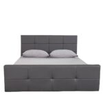 Αγόρασε Κρεβάτι ArteLibre ANEMONE Γκρι PU 216x160.5x93cm (Στρώμα 150x200cm) σε μοναδική τιμή στο agoraepiplou.gr